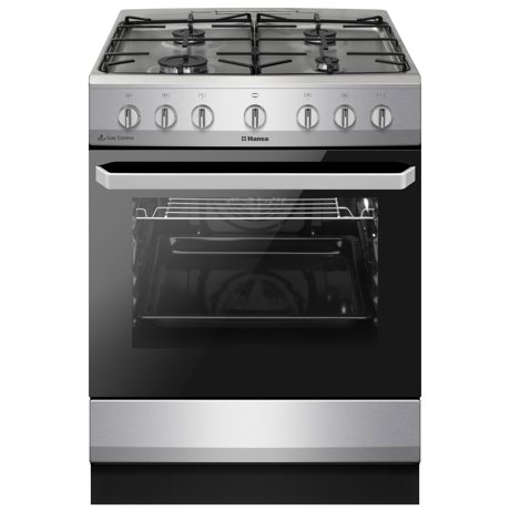 Aragaz Hansa FCMX6810092, Gaz, 4 arzatoare, Aprindere electrica, Grill, 60 cm, Inox