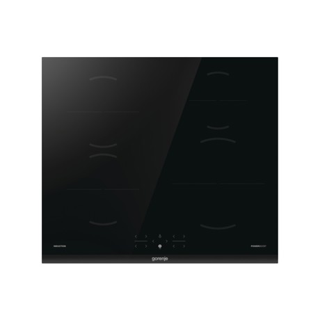 Plita incorporabila Gorenje GI6401BC, Inductie, 4 zone de gatit, 60 cm, Control tactil, Funcția PowerBoost, Touch control, Negru