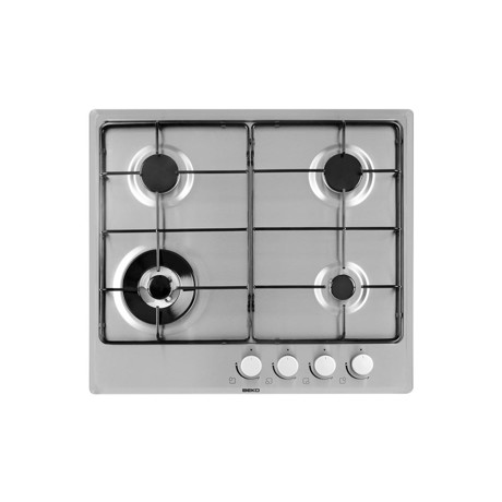 Plita incorporabila Beko HIMW64223SX, 60 cm, Gaz, 4 arzatoare, Inox