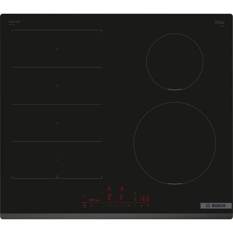 Plita incorporabila Bosch PIX631HC1E, Inductie, 4 zone de gatit, Flex Zone, Home Connect, Power Boost, 60cm, Negru