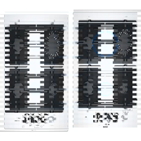 Plita incorporabila Bosch PPP6A2M90,  Gaz, 7.5 kW, 4 arzatoare, 60 cm, Alb