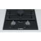Plita incorporabila Bosch PRB3A6B70, Gaz, 2 zone de gatit, FlameSelect , 30 cm, Vitroceramica neagra