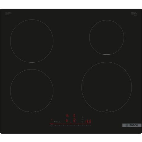 Plita incorporabila Bosch PUE611HC1E, Inductie, 4 zone de gatit, PerfectFry Plus, Home Connect, Power Boost , 60cm, Negru