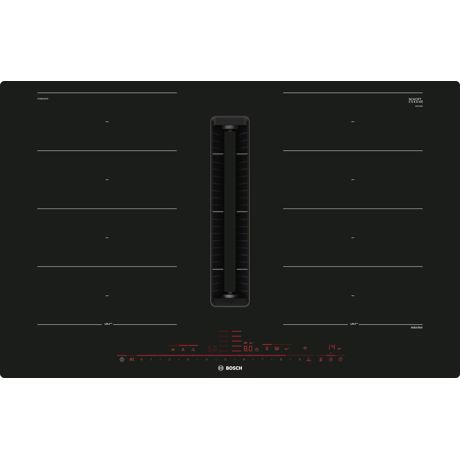 Plita incorporabila Bosch PXX801D67E, Inductie, 4 zone de gatit, 2 Flex Zone, Putere de absorbire 500 mc/h, 80cm, Negru