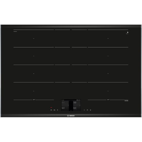 Plita incorporabila Bosch PXY875KV1E, Inductie, 4 zone de gatit, FlexInduction Plus, Home Connect, PerfectFry, TFT TouchDisplay, 80cm, Vitroceramica