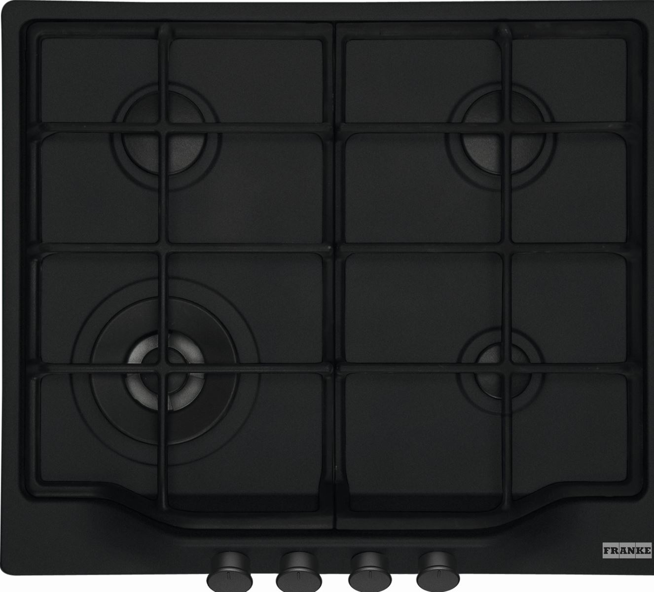 Plita incorporabila Franke Country FCH 604 3G TC MB C Matte Black, 4 arzatoare gaz, Gratare fonta, Arzator tripla coroana, Aprindere electrica, 59 cm, Matte Black 106.0691.511