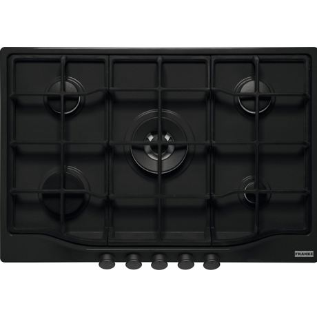 Plita incorporabila Franke Country FCH 755 4G TC BT C Matte Black 106.0691.512, 5 arzatoare gaz, 75 cm, Gratare fonta, Matte Black