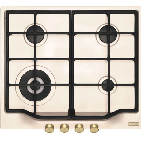 Plita incorporabila Franke Country FCH 604 3G TC PW C Panna, 4 arzatoare gaz, Gratare fonta, Arzator tripla coroana, Aprindere electrica, 59 cm, Panna 106.0696.854