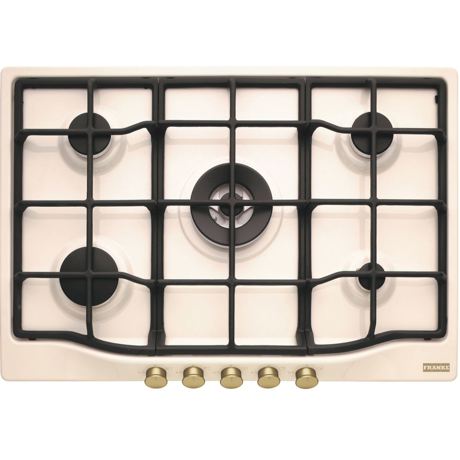 Plita incorporabila Franke Country FCH 755 4G TC PW C Panna 106.0696.855, 75 cm, 5 arzatoare gaz, Arzator tripla coroana, Gratare fonta, Aprindere electrica, Panna