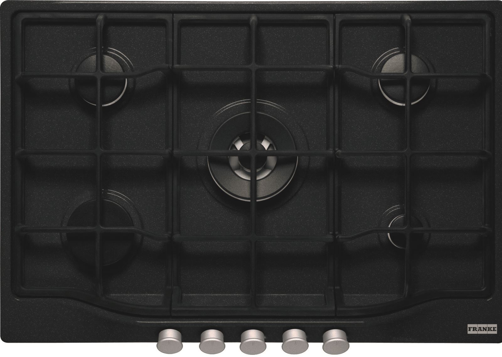 Plita incorporabila Franke Country FCH 755 4G TC ON C Nero 106.0696.857, 5 arzatoare gaz, 75 cm, Gratare fonta, Nero