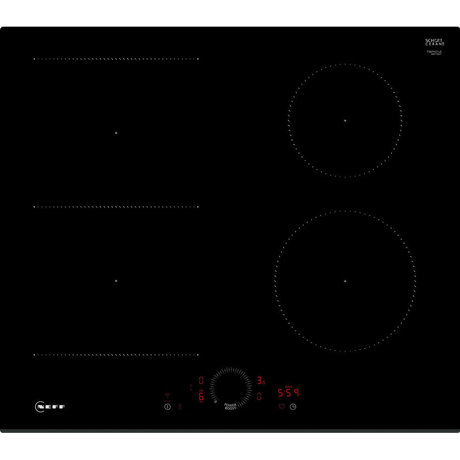 Plita incorporabila Neff T56FHS1L0, Inductie, design fatetat frontal, 4 zone de gatit cu inductie, din care 1x Combi Zone, control Twist Touch® si afisaj digital, functie Home Connect, functie hob-hood-control, functie Favourite, timer cu deconectare, functie Power Boost, functie Re Start, functie Quick Start