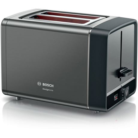 Prajitor de paine Bosch TAT5P425, 970 W, 2 felii, Metal, Gri antracit