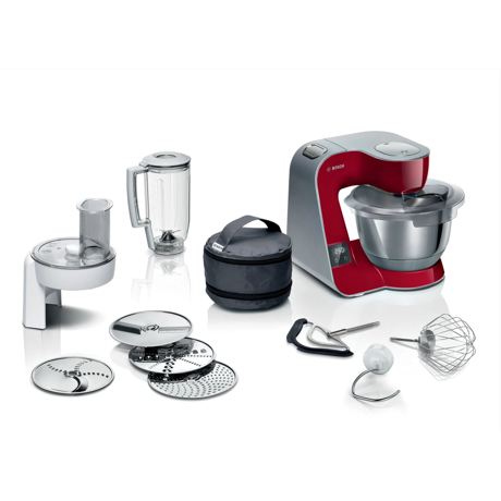 Robot de bucatarie Bosch MUM5X720, cantar inclus 000 W, Bol otel inoxidabil 3.9 l, blender 1.25 l, 7 viteze+impulse, mixare planetara 3D, rosu