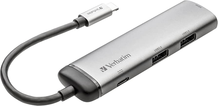 Hub multiport Verbatim USB-C, 4K HDMI, 3.0, Silver