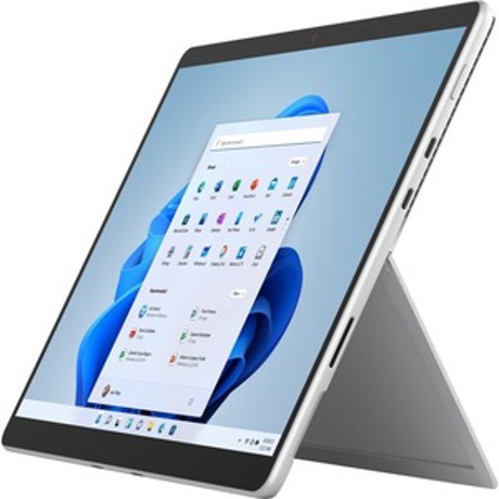 Microsoft Surface Pro 8, Tablet PC(Platinum), Windows 11 Pro, 512GB, 16GB RAM,processor Intel® Core™ i5-1145G7 ,resolution 2,880 x 1,920 pixels, 13 inches, frequency 120Hz,aspect ratio 3:2,Iris Xe Graphics, WiFi 6E (802.11ax),Bluetooth 5.1, speakers 2x 2W, 2x Thunderbolt 4, Other ports: 1x Surface