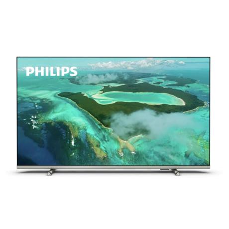 Televizor LED Smart Philips 43PUS7657/12, 108 cm, 4K UHD, Pixel Precise Ultra HD, Compatibil HDR10+, Dolby Vision & Atmos, Wi-Fi, Sistem operare SAPHI, CI+, Argintiu