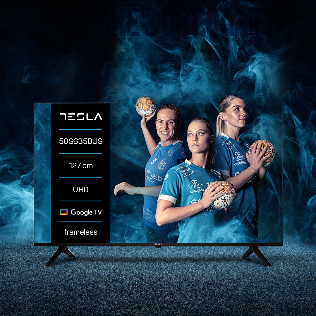 Televizor Smart LED Tesla 50S635BUS, 127cm, UHD, Google TV™ OS, Wi-Fi, Bluetooth, Slot CI, Negru