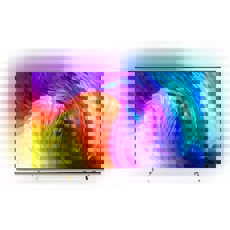 Televizor LED Smart Philips 58PUS8507/12, 147 cm, 4K UHD, Procesor P5 Perfect Picture, Android TV 11, Ambilight pe 3 laturi + Hue, HDR10+, Dolby Vision & Atmos, Quad Core, Wi-Fi, CI+, Argintiu deschis