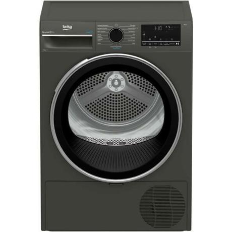 Uscator de rufe Beko B3T43239, Pompa de caldura, 9 kg, 15 programe, Clasa A++, SteamCure, RecycledDry, Motor ProSmart Inverter, OptiSense, Aquawave, Hygienic Refresh, Antracit