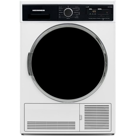 Uscator de rufe cu condensare Heinner HCD-V802B, 8 kg, 15 programe, Clasa B, Display LED, Lumina cuva, Anti-sifonare, Alb