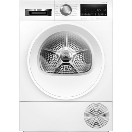 Uscator de rufe Bosch Serie 6 WQG14590BY, Condensare si pompa de caldura, 9 Kg, Iron Assist, AutoDry, AntiVibration Design, Clasa A ++, Alb
