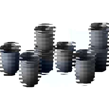 Set vase ramekin mari, 4 piese, 0.4L, Ceramica, Gri