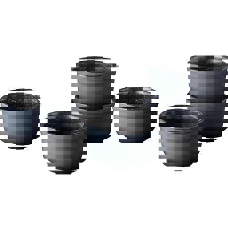 Set vase ramekin mici, 4 piese, 0.18L, Ceramica, Gri