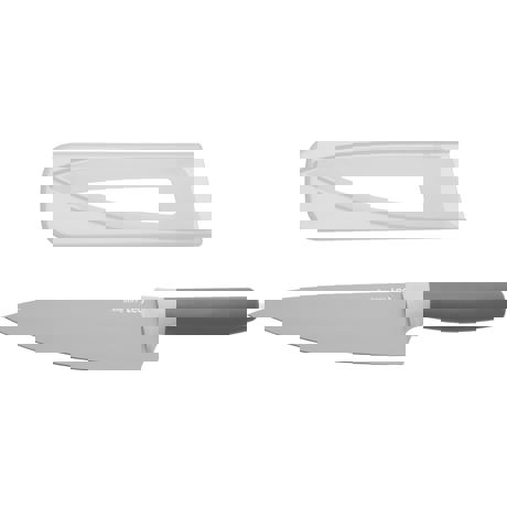 Cutitul bucatarului, 19cm, teaca de protectie, Otel, Gri
