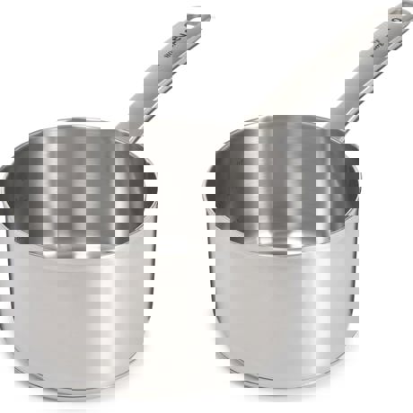 Cratita Graphite, 16cm, 1.6L, maner lung, Otel inoxidabil reciclat, Argintiu