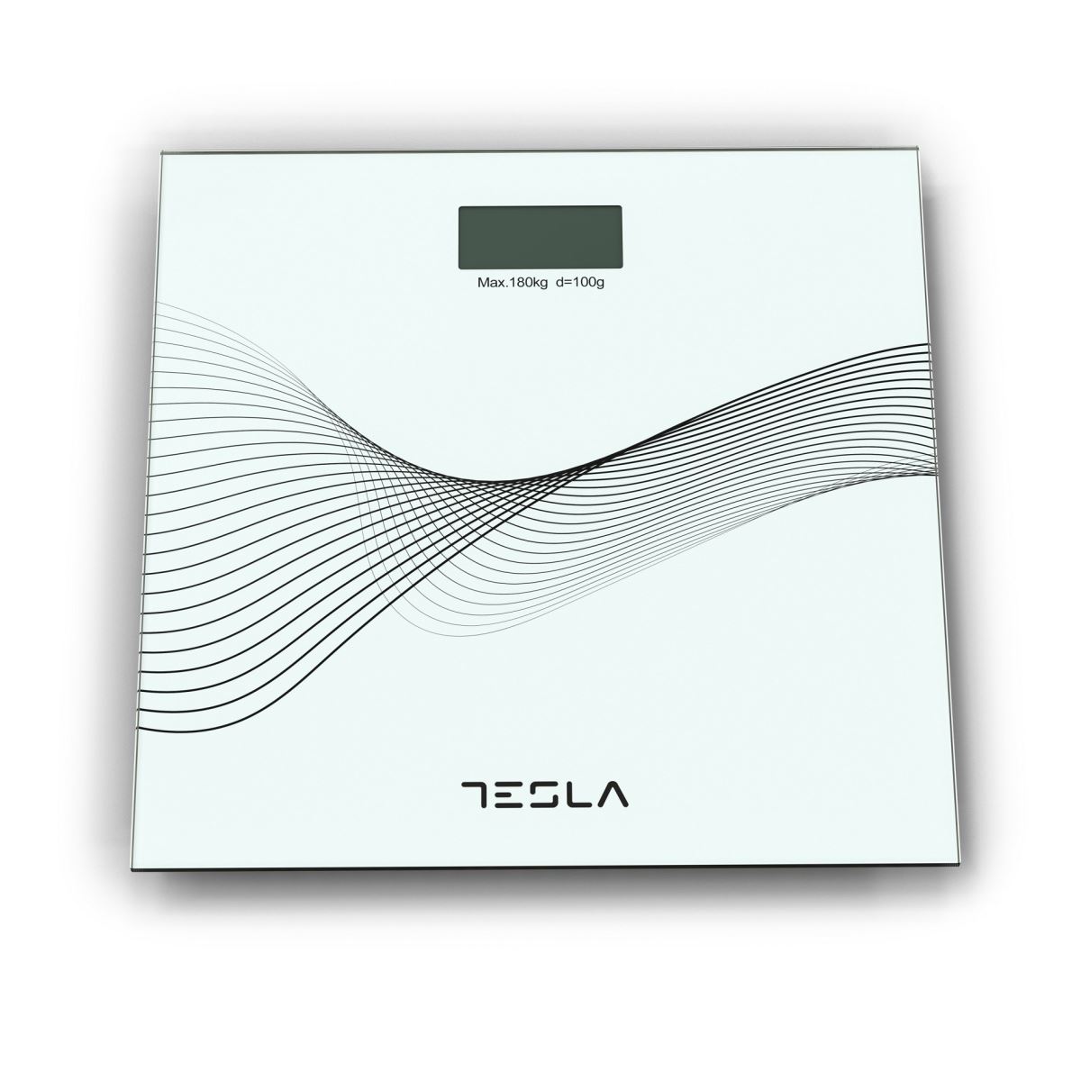 Cantar corporal Tesla BS103W, 3 - 180 kg, Baterii 2xAAA, 30x30cm, Alb
