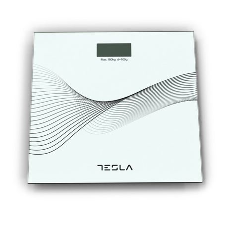 Cantar corporal Tesla BS103W, 3 - 180 kg, Baterii 2xAAA, 30x30cm, Alb