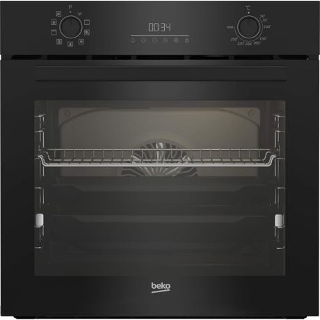 Cuptor incorporabil Beko BBIM18302BCSE, Electric, Autocuratare catalitica, 72 l, Clasa A+, RecycledNet, AEROperfect, Rafturi telescopice, Soft close door, Touch si Butoane, Grill, Negru
