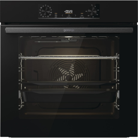 Cuptor incorporabil Gorenje BOS6737E06B, Multifunctional, 77 L, Essential Line, PerfectGrill, ExtraSteam, SuperSize, SoftOpen and GentleClose, AirFry, Defrost, Pizza, AquaClean, Negru