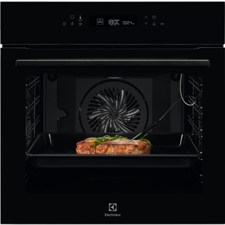 Cuptor electric incorporabil Electrolux EOE7P31Z, Electric, 72 l, Multifunctional, Autorcuratare pirolitica, Control touch, Convectie, Afisaj digital, Senzor gatire, Grill, Clasa A+, Negru