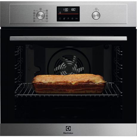 Cuptor incorporabil multifunctional Electrolux SurroundCook EOF4P56X, 10 functii, 72 L, Autocuratare pirolitica, Display, Grill, Blocare de siguranta pentru copii, Inox antiamprenta