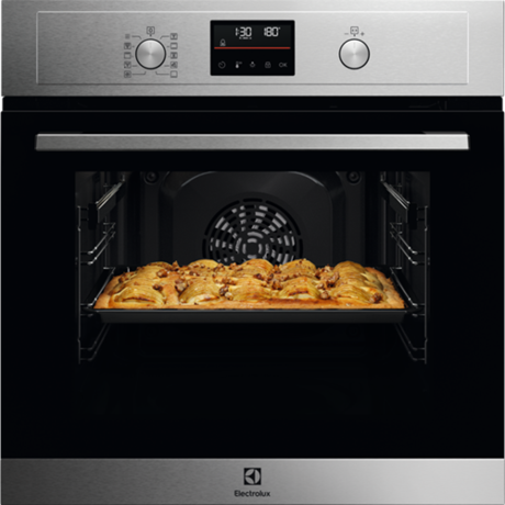 Cuptor electric incorporabil Electrolux EOH4P56BX, Electric, 65 l, Autocuratare pirolitica, Grill, Timer electronic, Afisaj LED, Clasa A+, Inox