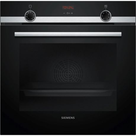 Cuptor electric incorporabil Siemens HB532AER0, Multifunctional, 71 L, Air cooling system, Clasa A, 7 Functii de gatire, Display digital, Timer, Functie Pizza, Inox