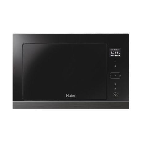 Cuptor cu microunde incorporabil Haier HOR38G5FT, 28 l, 900 W, 12 Programe, Grill, Touch control, Display TFT, Negru