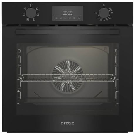 Cuptor incorporabil electric Arctic ARVI1130BC, 2.4 kW, 71 L, 6 functii, Autocuratare catalitica, Aqua Drop Clean, Display, Clasa A, Negru