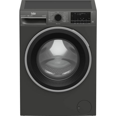Masina de spalat Beko B5WFU58415M, 8 kg, 1400 RPM, Recycled Tub, Homewiz Remote Control, Clasa A, Motor ProSmart Inverter, AddXtra, Hygiene+ cu SteamCure, AutoClean Detergent Drawer, Fast+, Antracit