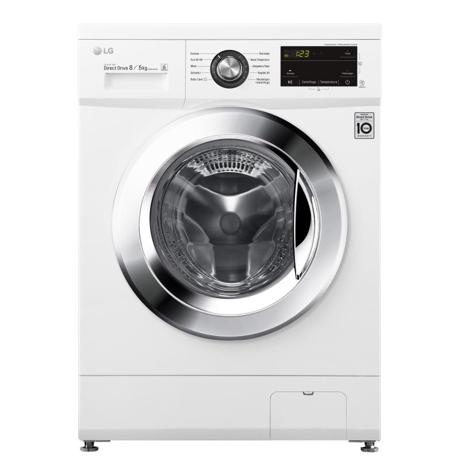 Masina de spalat rufe cu uscator  LG F4J3TM5WE, 8 kg spalare, 5 kg uscare, 1400 rpm, Clasa D, Direct Drive, SmartDiagnosis, Alb