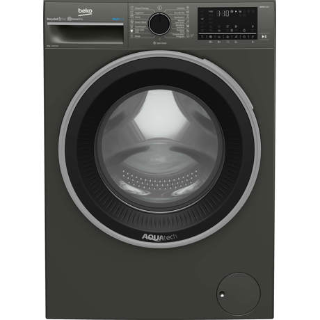 Masina de spalat rufe Beko B5WFU58418,  8 kg, 1400 rpm, Clasa A, AquaTech, SteamCure, Recycled Tub, Motor ProSmart Inverter, Homewhiz through Bluetooth, AddXtra, Steam, Negru
