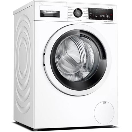 Mașina de spălat rufe Bosch WAV28K00CS, 9 kg, 1400 rpm, 4D Wash System, SpeedPerfect, Sistem automat Anti-pete, Functie Reîncărcare, Display Big LED, i-DOS, VarioDrum, Eco Silence Drive, Clasa B, Alb