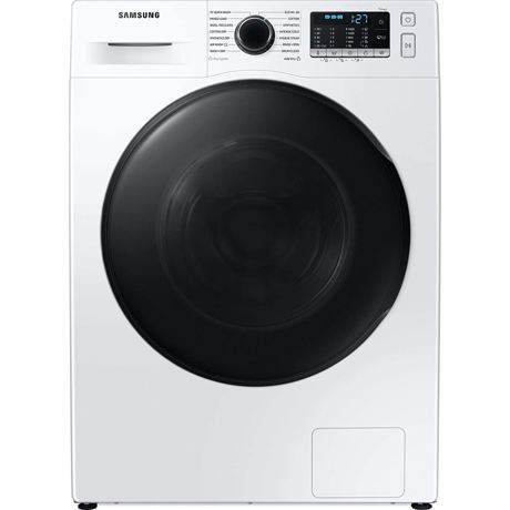 Masina de spalat rufe cu uscator Samsung WD80TA046BE/LE, 8 kg/5 kg, 1400 rpm, Bubble Soak, Eco Bubble, Level Dry, Time Dry, Hygiene Steam, Display LED, Digital Inverter, Alb, Hublou negru