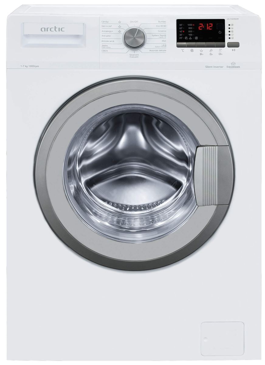 Masina de spalat rufe Arctic APL71024XLW3, 7 kg, 1000 rpm, Display, Silent inverter, Clasa D, Slim, Alb