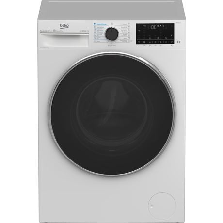 Masina de spalat rufe cu uscator Beko B5DFT59447W, 9kg/6kg, 1400 rpm, 15 programe, SteamCure, HomeWhiz prin BlueTooth, AddXtra, Motor Inverter, Clasa D, Display digital LCD, Alb